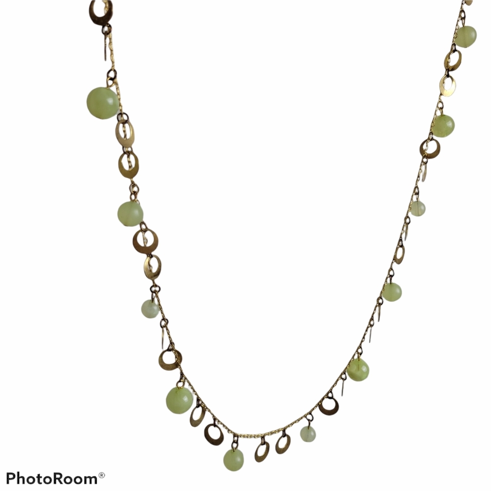 Vintage 60s/70s Circle Charm Gold Tone Costume Necklace